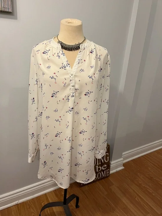 😍SHOW SPECIAL PENMANS Cream Floral Long-Sleeve Blouse XL - Picture 2 of 8